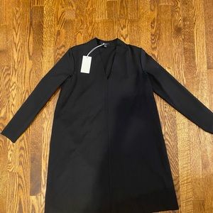 COS Vneck long sleeve black dress Size S NWT
